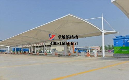 ?？h膜結(jié)構(gòu)充電站樁停車棚/雨棚【?？h漢生食品有限責(zé)任公司等】工程設(shè)計施工案例